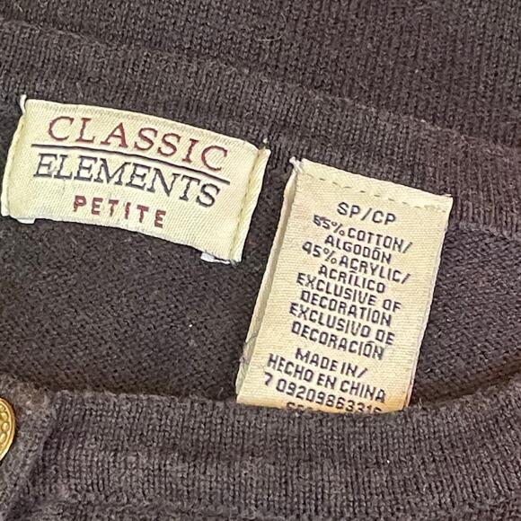 VINTAGE Y2K Classic Elements Poinsettias Ugly Christmas Cardigan Sweater Size PS - Picture 4 of 4